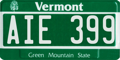 VT license plate AIE399