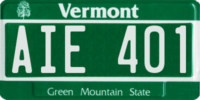 VT license plate AIE401