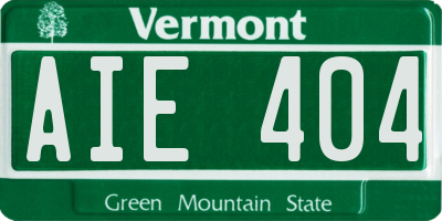 VT license plate AIE404