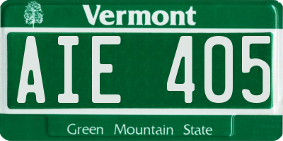 VT license plate AIE405