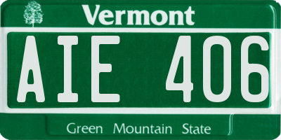 VT license plate AIE406
