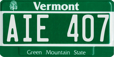 VT license plate AIE407