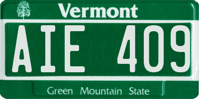 VT license plate AIE409