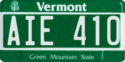 VT license plate AIE410