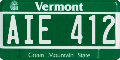 VT license plate AIE412