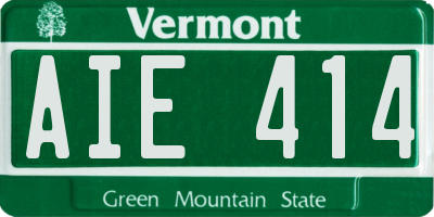 VT license plate AIE414