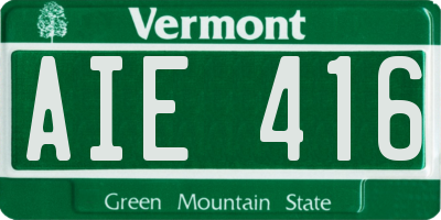 VT license plate AIE416