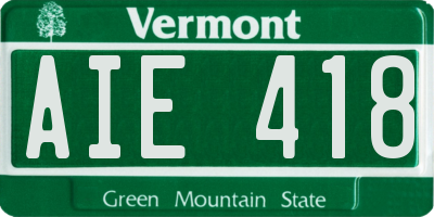 VT license plate AIE418