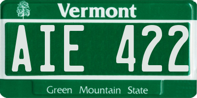 VT license plate AIE422