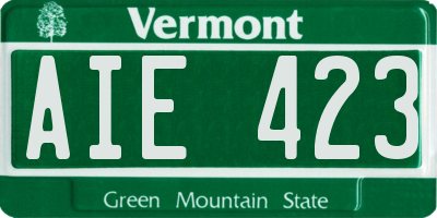 VT license plate AIE423