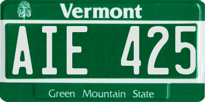 VT license plate AIE425