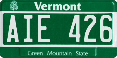 VT license plate AIE426
