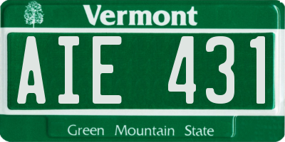 VT license plate AIE431