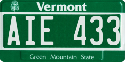 VT license plate AIE433