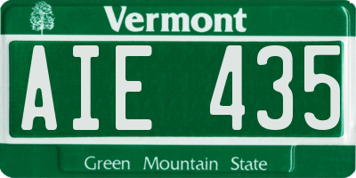 VT license plate AIE435