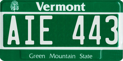 VT license plate AIE443