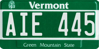VT license plate AIE445