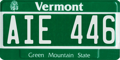 VT license plate AIE446