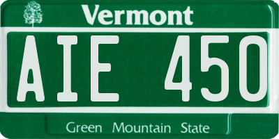 VT license plate AIE450