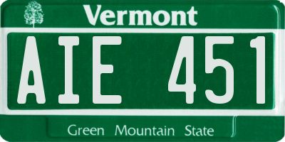 VT license plate AIE451