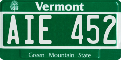 VT license plate AIE452