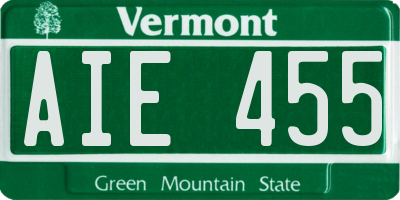 VT license plate AIE455
