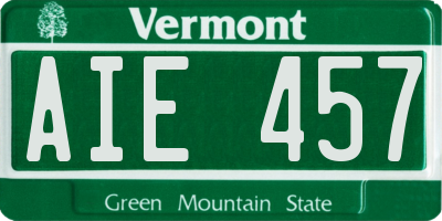 VT license plate AIE457