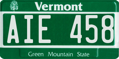 VT license plate AIE458