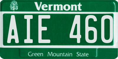 VT license plate AIE460