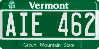 VT license plate AIE462
