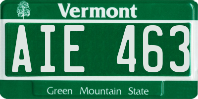 VT license plate AIE463