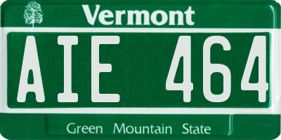 VT license plate AIE464