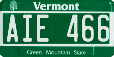 VT license plate AIE466
