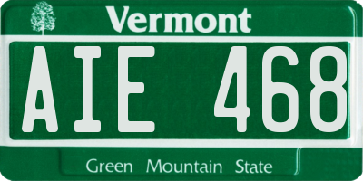 VT license plate AIE468