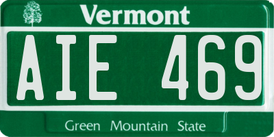 VT license plate AIE469