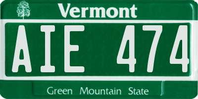 VT license plate AIE474