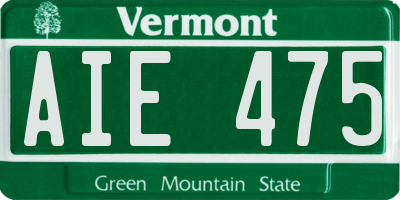 VT license plate AIE475
