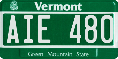VT license plate AIE480