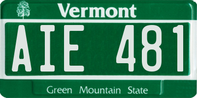 VT license plate AIE481