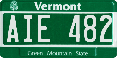 VT license plate AIE482