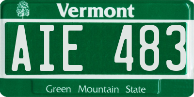 VT license plate AIE483