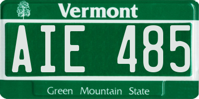 VT license plate AIE485