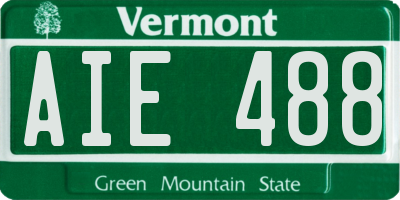 VT license plate AIE488