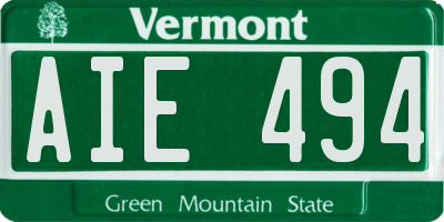 VT license plate AIE494