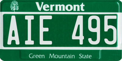 VT license plate AIE495