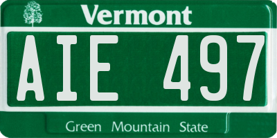 VT license plate AIE497