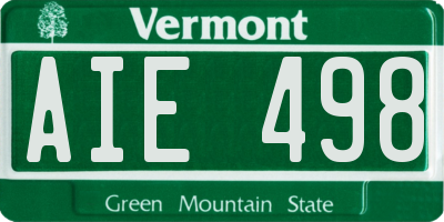 VT license plate AIE498