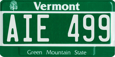 VT license plate AIE499