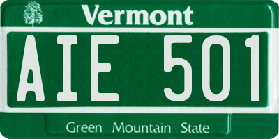 VT license plate AIE501