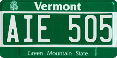 VT license plate AIE505